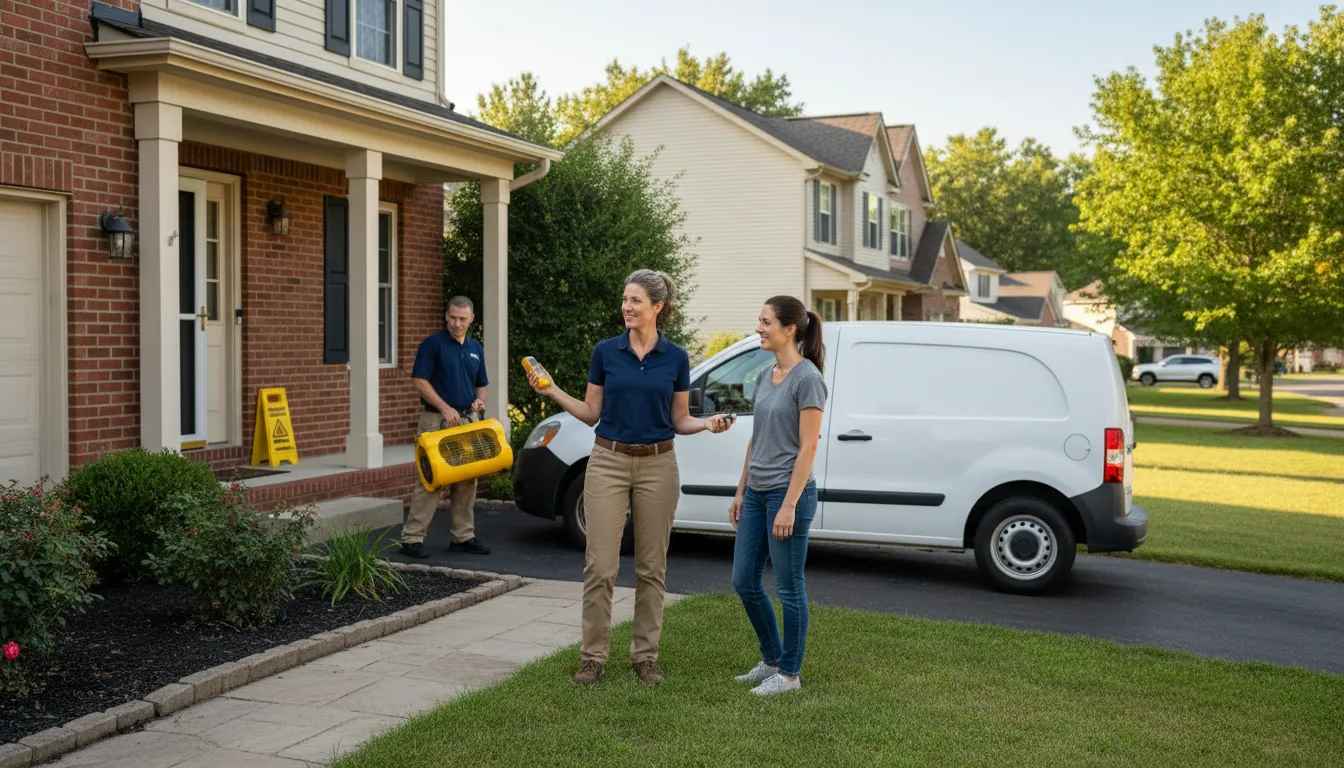 Residential water damage restoration in Towanda, IL